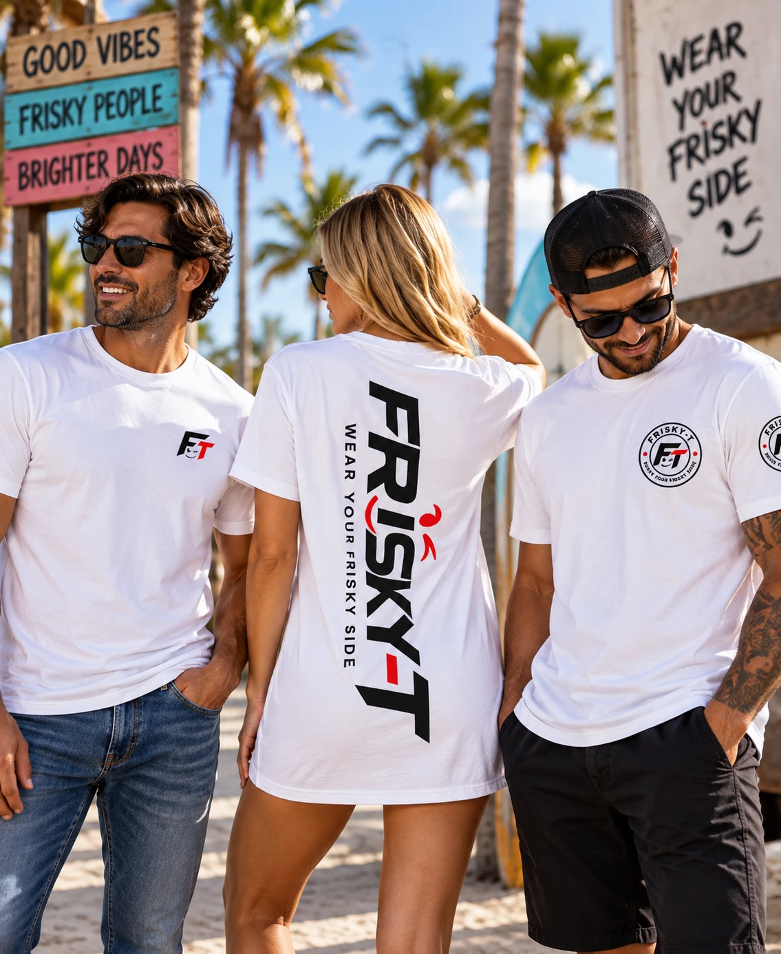 Placeholder for clean front-logo T-shirt lifestyle image